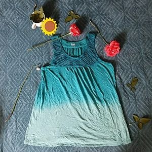 Ombre blue fade into baby blue tank. Never worn